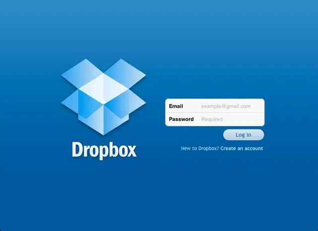 Dropbox登陆页面